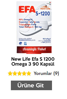 New Life Efa S 1200 Omega 3 90 Kapsül Omega 3 Takviyesi