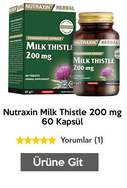 Nutraxin Milk Thistle 200 mg 60 Kapsül Gıda Takviyesi