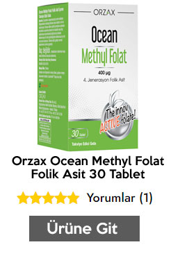 Orzax Ocean Methyl Folat Folik Asit 30 Tablet

