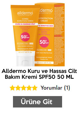 Alldermo Kuru ve Hassas Cilt Bakım Kremi SPF50 50 ML
