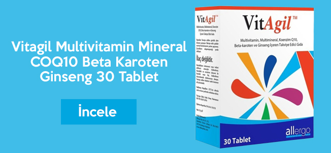 Vitagil Multivitamin Mineral COQ10 Beta Karoten Ginseng 30 Tablet
