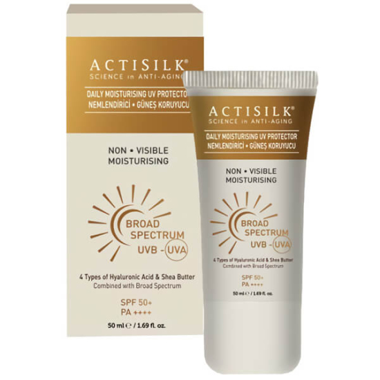 Actisilk Advanced UV Protector SPF50 50 ml nemlendirici yüz güneş kremi hyaluronik asit ve shea yağı içerir- 1