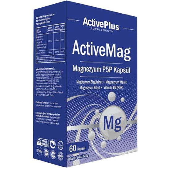  Active Plus Activemag Magnezyum P5P 60 Kapsül - 1