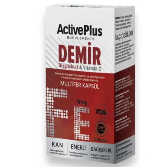  Active Plus Demir Bisglisinat Vitamin C Multifer 30 Kapsül - 1