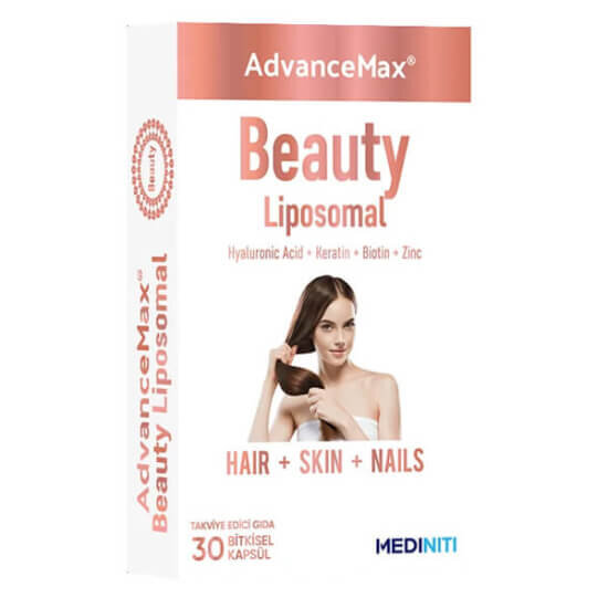 Advancemax Beauty Lipozomal Hyalüronik Asit 30 kapsül; 100 mg HA, keratin 50 mg, biotin 5000 µg, çinko 5 mg- 1