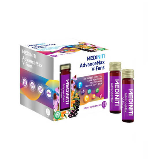 Advancemax V Fens multivitamin 10 ml x 20 shot portakal aromalı sıvı; kır iğdesi 200 mg, ekinezya 150 mg, C 60 mg- 1
