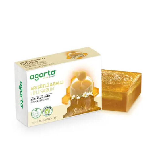  Agarta Doğal Apisoap Arı Sütlü Ballı Kabak Lifli Sabun 150 gr - 1
