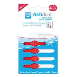 Aktident Orid Arayüz Firçasi 0,50 mm 4 lü - Kirmizi - Aktident
