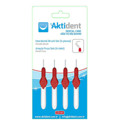 Aktident Orid Arayüz Firçasi 2,5 mm Kirmizi 4 lü - Aktident
