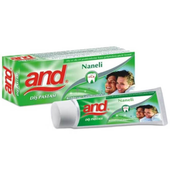 And naneli diş pastası tüp 90 gr, nane aromalı ferah nefes etkili, günlük ağız ve diş bakımı için diş macunu- 1