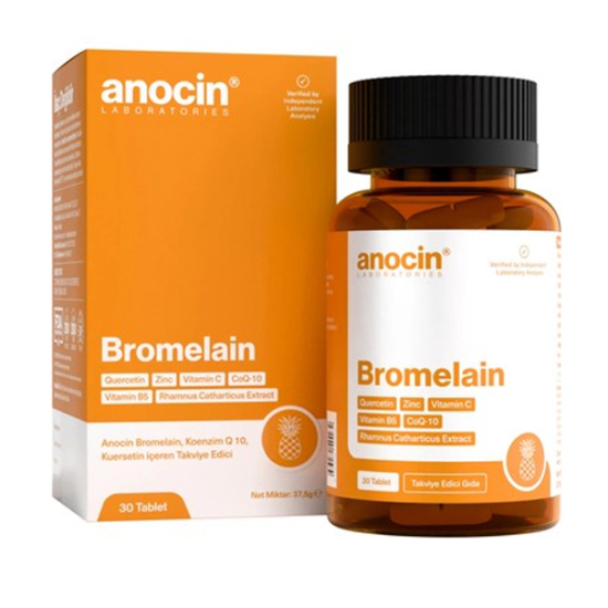 Anocin Bromelain Ananas Quercetin Zinc CoQ10 Vitamin C Süper Bromelain Formül 30 Tablet