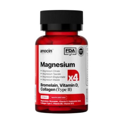 Anocin Magnezyum X4 Complex Citrate Taurate Bisglycinate Malate Bromelain Hyaluronik Asit D B12 B6 30 Tablet