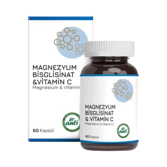  Anti Magnezyum Bisglisinat ve Vitamin C 60 Kapsül - 1