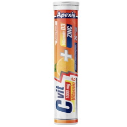 Apexis - Apexis Vit C 1000mg + Vit D3 + Zinc 20 Efervesan Tablet Apexis - Apexis Vit C 1000mg + Vit D3 + Zinc 20 Efervesan Tablet