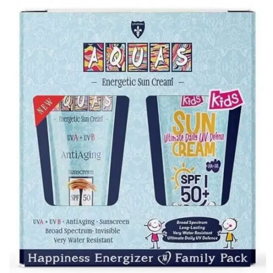Aquas Güneş Kremi SPF50+ 2'li aile paketi 2x100 ml tüp yüksek koruma güneş kremi- 1