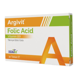 Argivit Folik Asit Vitamin B9 İçeren Takviye Edici Gıda 30 Tablet - Argivit