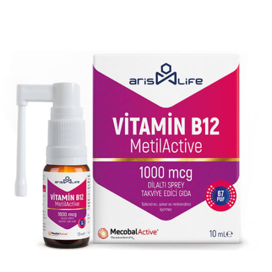  Aris Life Vitamin B12 Metilactive 1000 mcg Sprey 10 ml - 1