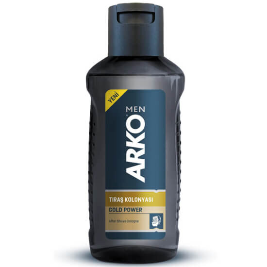Arko Men After Shave tıraş kolonyası Gold Power 255 ml tıraş sonrası ferahlatıcı bakım kolonya şişesi- 1