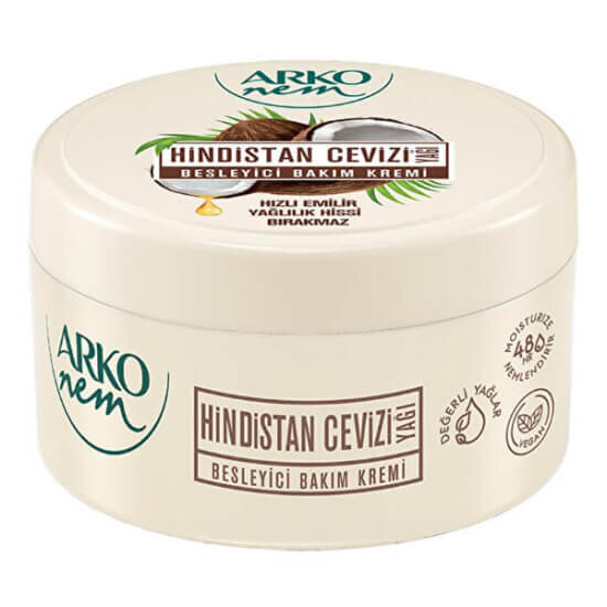 Arko Nem Hindistan cevizi yağı içeren nemlendirici bakım kremi 250 ml kuru ve çok kuru ciltler için günlük kullanım- 1