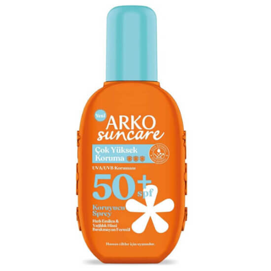 Arko Suncare çok yüksek korumalı güneş spreyi SPF 50, 200 ml, UVA UVB koruma, sprey şişe ürün görseli- 1