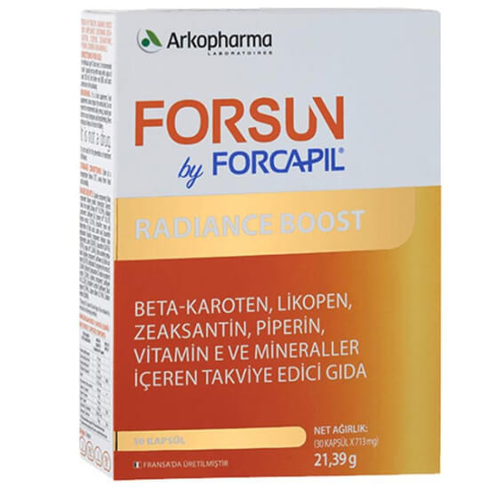 Arkopharma Forsun Radiance Boost 30 kapsül takviye hodan yağı 115 mg susam yağı 75 mg argan yağı 25 mg vitamin E 12 mg- 1