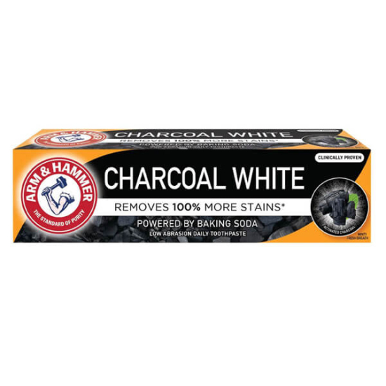 Arm Hammer Charcoal White diş macunu 75 ml, kömür ve karbonatlı formül, 3 tona kadar beyazlatıcı, günlük kullanım- 1