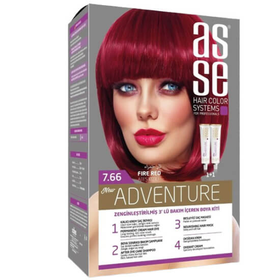  Asse Hair Color System Saç Boyası Ateş Kızılı No: 7.66 - 1
