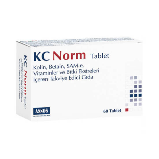 Assos KC Norm 60 Tablet gıda takviyesi kutusu kolin 250 mg enginar ekstresi 200 mg B6 C deve dikeni yeşil çay- 1