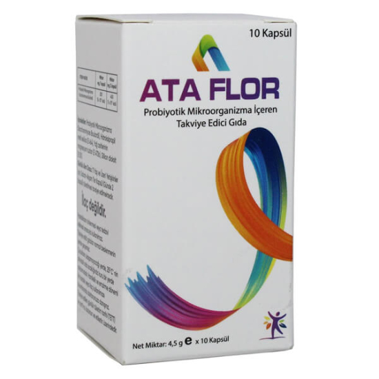 Ata Flor Probiyotik 10 Kapsül probiyotik suşlar içeren takviye edici gıda, yetişkinlere uygun kapsül form- 1