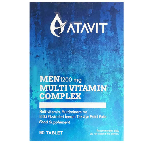 Atavit Men Multivitamin Complex 1200 mg 90 tablet; erkek multivitamin, çinko, demir, C vitamini, L-karnitin, ginseng- 1