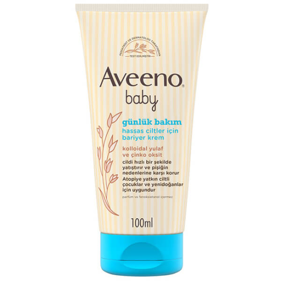 Aveeno Baby Barrier Cream 100 ml çinko oksit ve kolloidal yulaf içeren bebek pişik bariyer kremi tüp ambalaj- 1