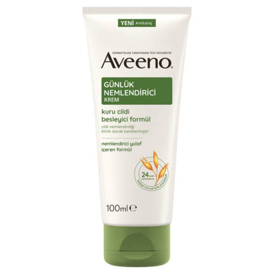 Aveeno Günlük Nemlendirici Krem 100 ml kuru ve hassas ciltler için yulaf unu Avena Sativa Kernel Flour ve allantoin içerir- 1