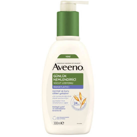 Aveeno lavantalı günlük nemlendirici vücut losyonu 300 ml, yulaf özü Avena Sativa Kernel ve lavanta özü içerir- 1