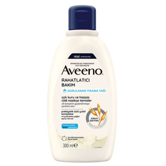 Aveeno Skin Relief Bath Shower Oil 300 ml kolloidal yulaf ezmeli sabun ve sülfat içermeyen durulanan banyo duş yağı- 1