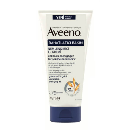 Aveeno Skin Relief Nemlendirici El Kremi 75 ml kolloidal yulaf ezmeli parfümsüz çok kuru ve hassas ellere bakım- 1