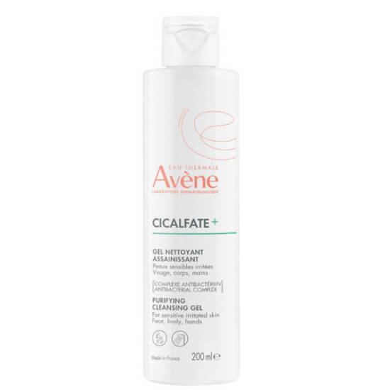 Avene Cicalfate Purifying Cleansing Gel 200 ml tahriş olmuş cilt için arındırıcı temizleme jeli yüz vücut saç- 1