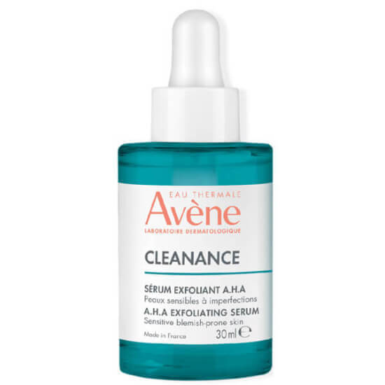 Avène Cleanance AHA Peeling Serum 30 ml şişe, laktik asit süksinik asit glutamik asit ve Avène Termal Suyu- 1
