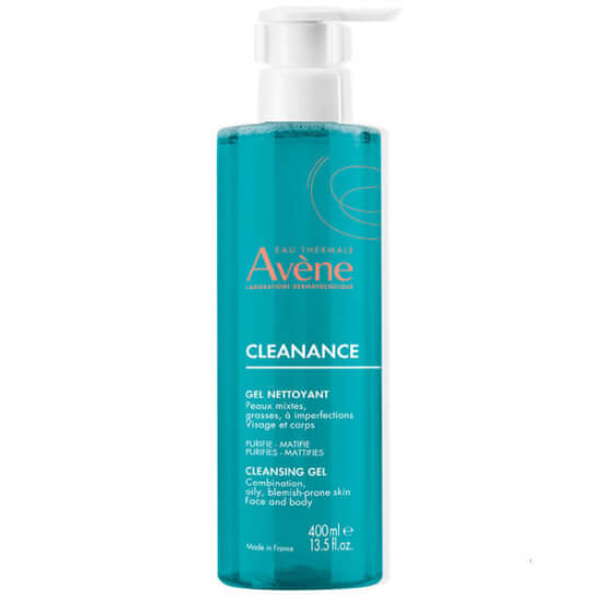 Avene Cleanance Gel Nettoyant 400 ml sabunsuz yüz yıkama jeli balkabağı çekirdeği özü ve Avene Termal Suyu- 1