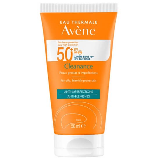 Avene Cleanance Solaire SPF 50 50 ml yüz güneş kremi, yağlı akneye eğilimli ciltler için UVA UVB koruma- 1