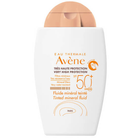 Avene Fluide Mineral Teintee SPF50 40 ml renkli mineral filtreli güneş kremi UVA UVB koruma suya dayanıklı parfümsüz- 1