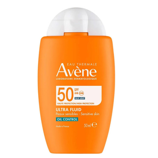 Avène Ultra Fluid Oil Control SPF 50 50 ml yüz güneş kremi, yağ kontrolü, hassas ve yağlı ciltler için akışkan doku- 1