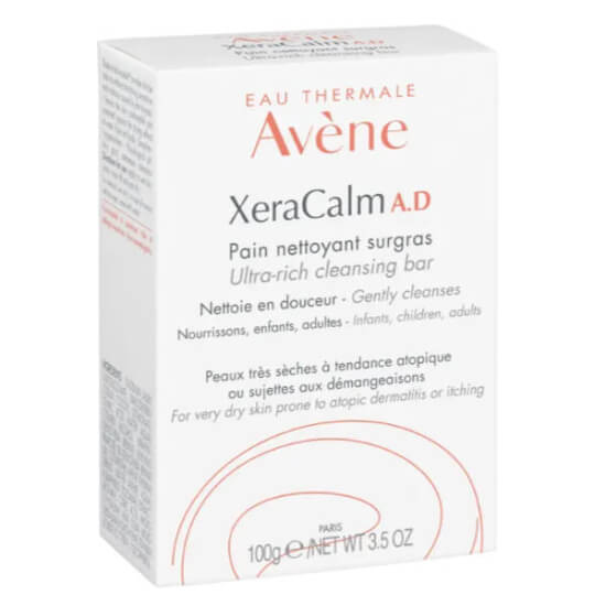 Avene XeraCalm AD Ultra Rich Cleansing Bar 100 gr sabun içermeyen hassas cilt temizleme barı kuruluk karşıtı- 1