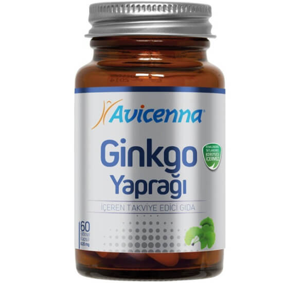 Avicenna Ginko Biloba 60 kapsül 250 mg ginkgo yaprağı ekstresi içeren bitkisel gıda takviyesi kutu ürünü- 1