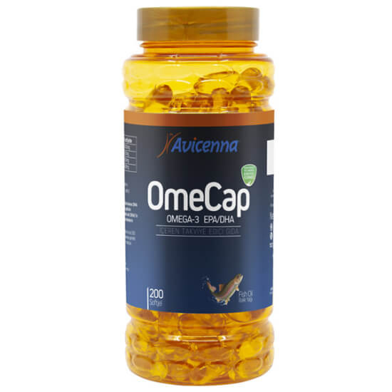 Avicenna Omecap Omega 3 balık yağı 1000 mg 200 yumuşak kapsül EPA DHA gıda takviyesi- 1