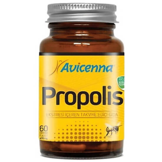 Avicenna Propolis 60 kapsül takviye edici gıda kutusu, saf propolis ekstresi içeren kapsül form, 12 yaş üstü- 1