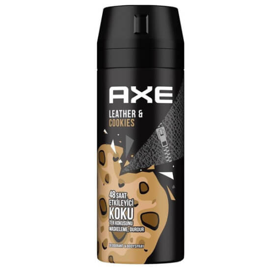 Axe Leather Cookies deodorant sprey 150 ml erkekler için aerosol, ferah koku, 48 saate varan etki, pratik sprey form- 1