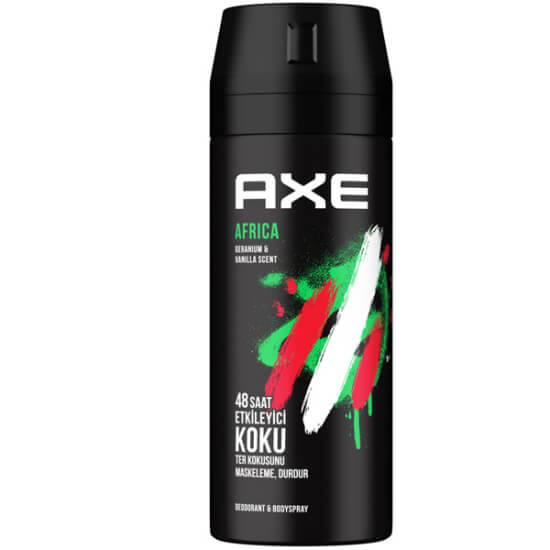 Axe Africa erkek sprey deodorant 150 ml aerosol, 48 saate varan etki, ferah koku ve ter kokusuna karşı koruma- 1