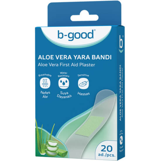 B Good Aloe Vera yara bandı 20 adet suya dayanıklı nefes alan yapı hipoalerjenik hijyenik koruma- 1