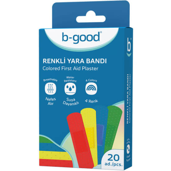 B Good renkli yara bandı 20 adet farklı renk seçenekli hava geçirgen suya dayanıklı medikal yara bandı kutusu- 1