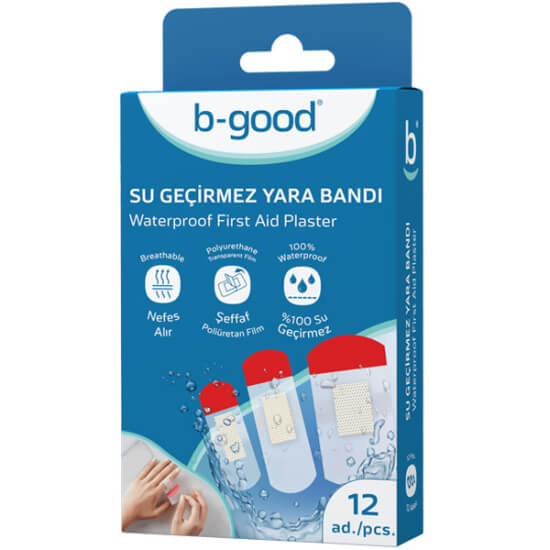 B Good su geçirmez yara bandı 12 adet paket %100 su geçirmez şeffaf hava geçirgen medikal yara bandı- 1